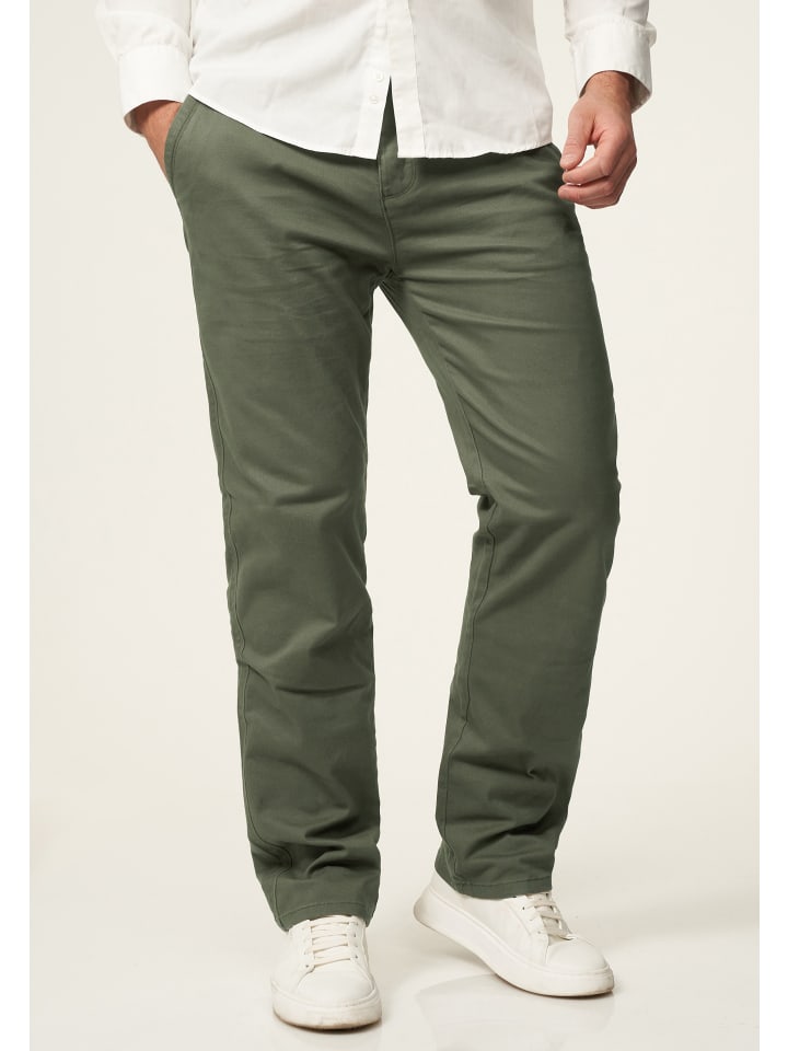 DAILY COTTON Chinohose - DCDAVIE Chino Hose Jeans Stoffhose Straight-Fit in Khaki günstig kaufen