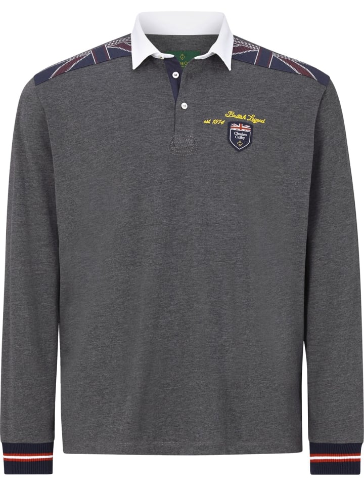 Charles Colby Sweatshirt EARL PEREDUR in dunkelgrau melange günstig kaufen