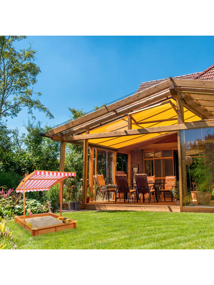 relaxdays Sandkasten in Natur - (B)117 x (H)117 x (T)117 cm günstig kaufen onesize