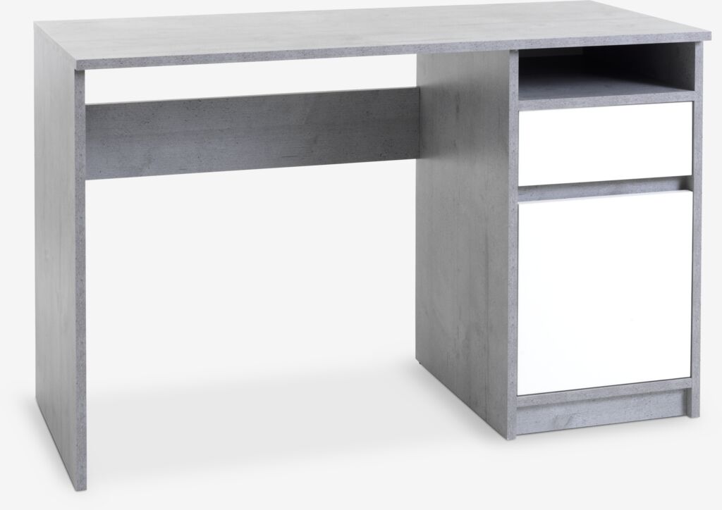 Biurko BILLUND 54x120 w kolorze betonu/białym