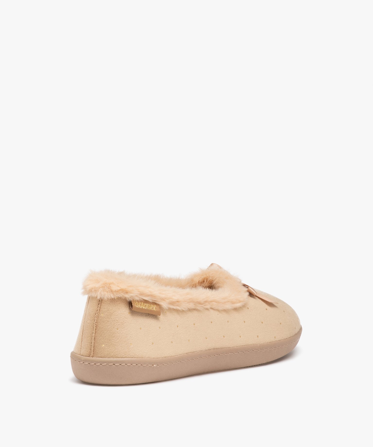 Chaussons femme ballerines fourrées unies - Isotoner beige | GEMO