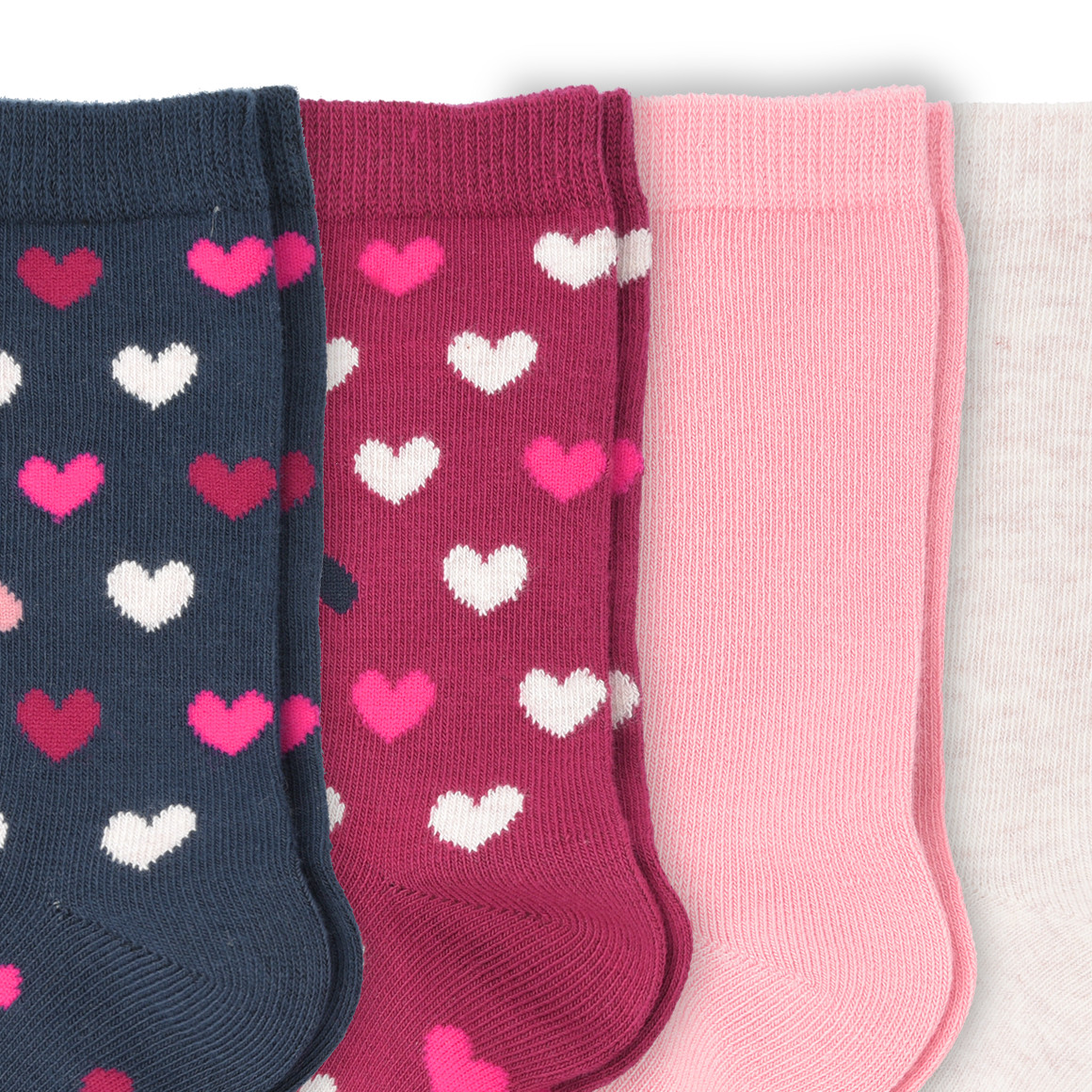 4 Paar Mädchen Socken in verschiedenen Farben