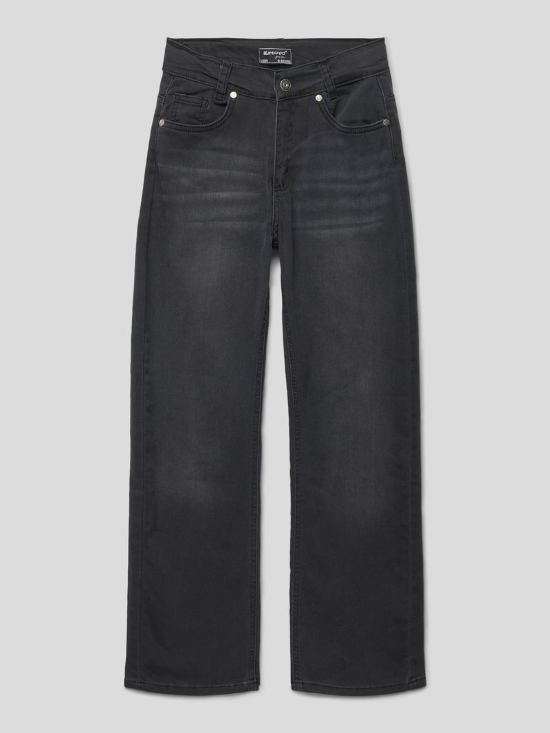 Jeans mit Label-Patch Modell 'NORMAL' in schwarz