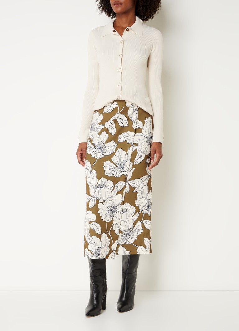 Phase Eight Amalia Midirock mit Wickeloptik und Blumenmuster