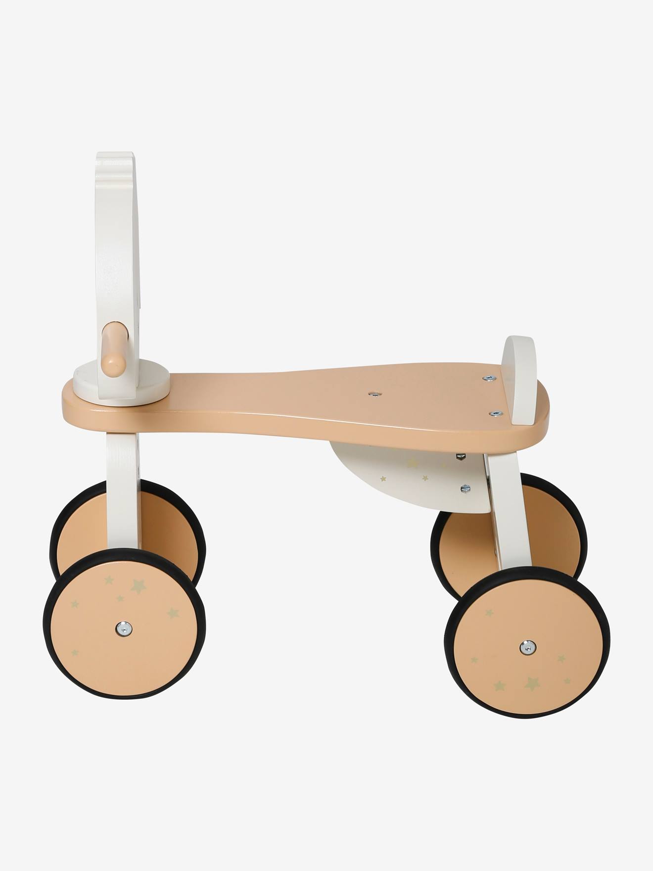 Vertbaudet Baby Laufrad Holz FSC, 4 Räder - hellgrau