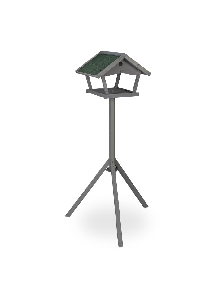 relaxdays Vogelfutterhaus in Grau/ Grün - (B)70 x (H)139 x (T)60 cm günstig kaufen onesize