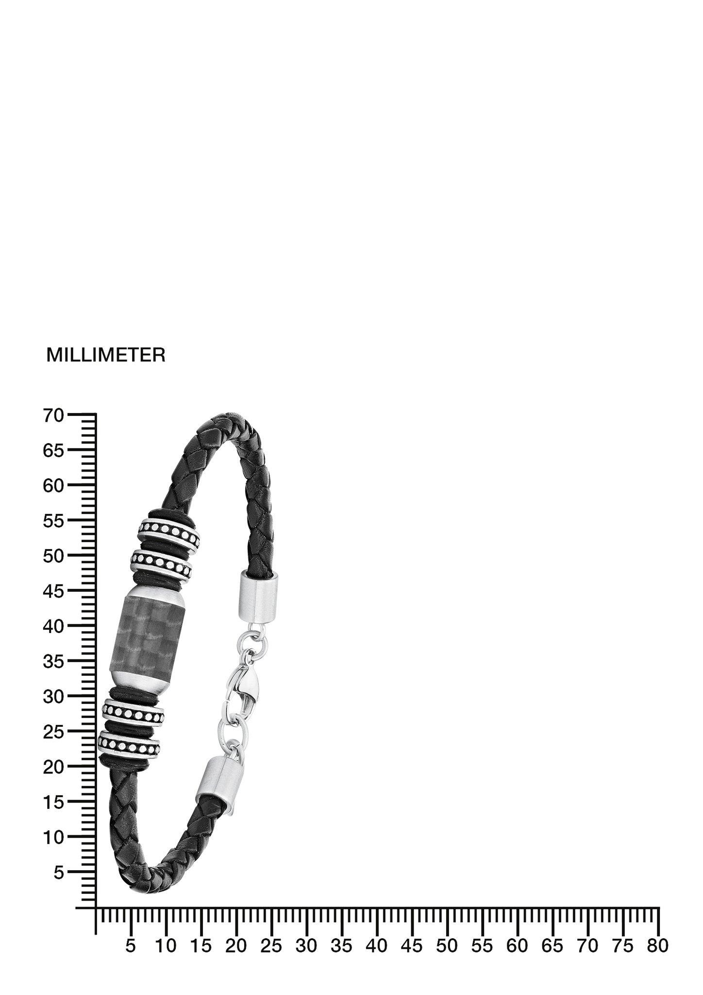 Armband aus Leder und Edelstahl  272.908.6412.4257-99B0
