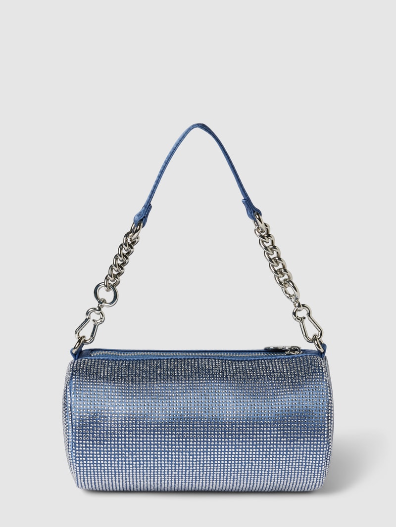 Handtasche mit Allover-Ziersteinbesatz Modell 'HAZEL' in hellblau