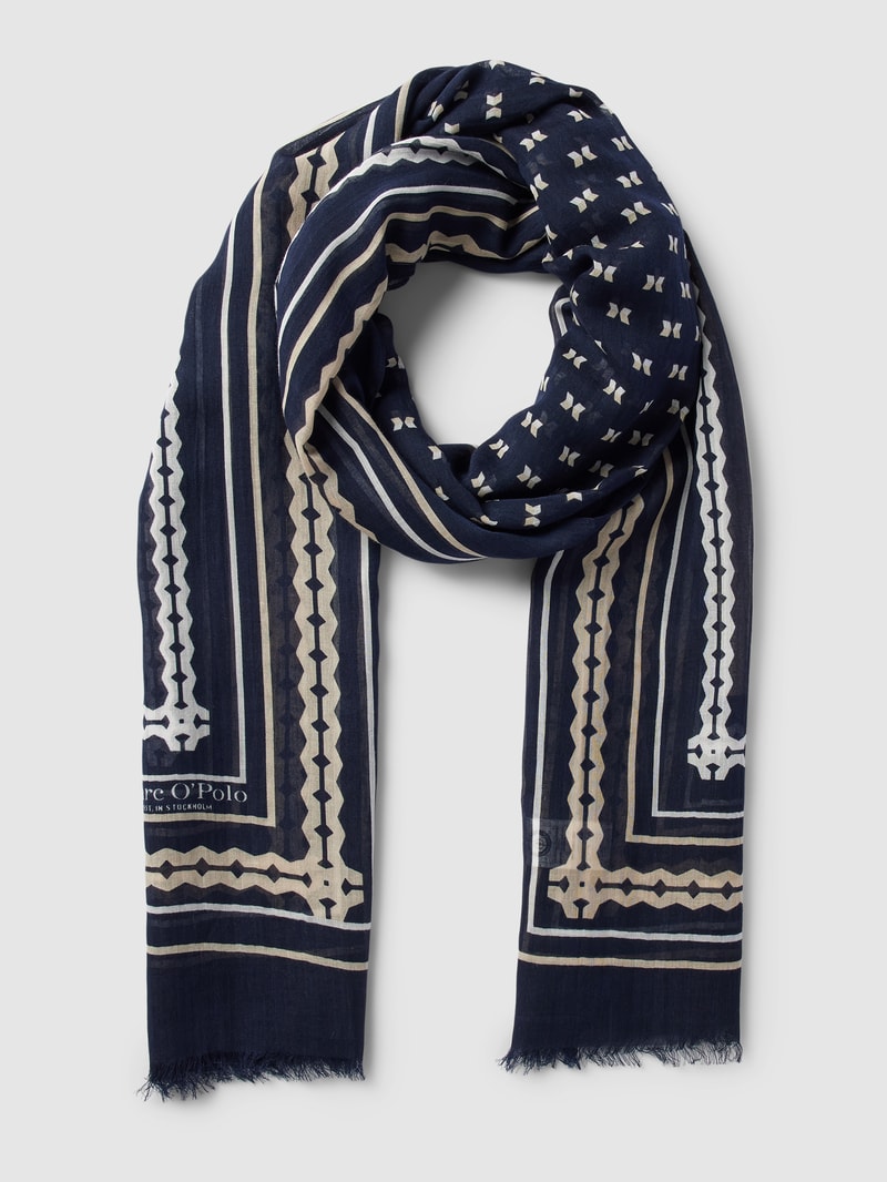 Schal mit Allover-Muster in marineblau