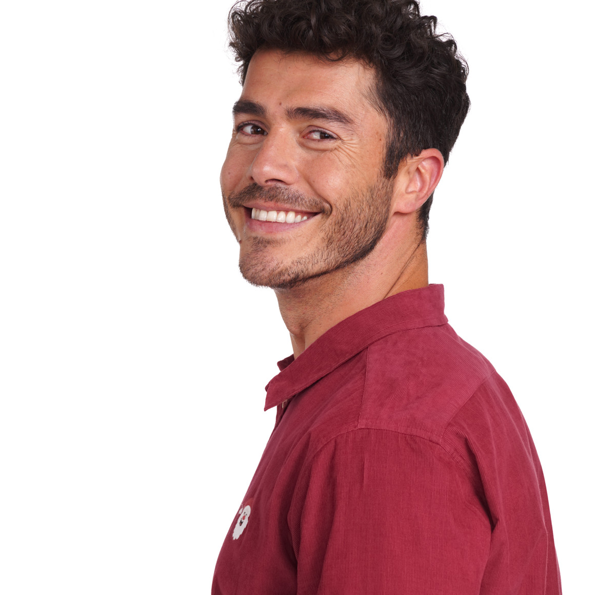 Herren Weihnachtshemd aus Cord rot
