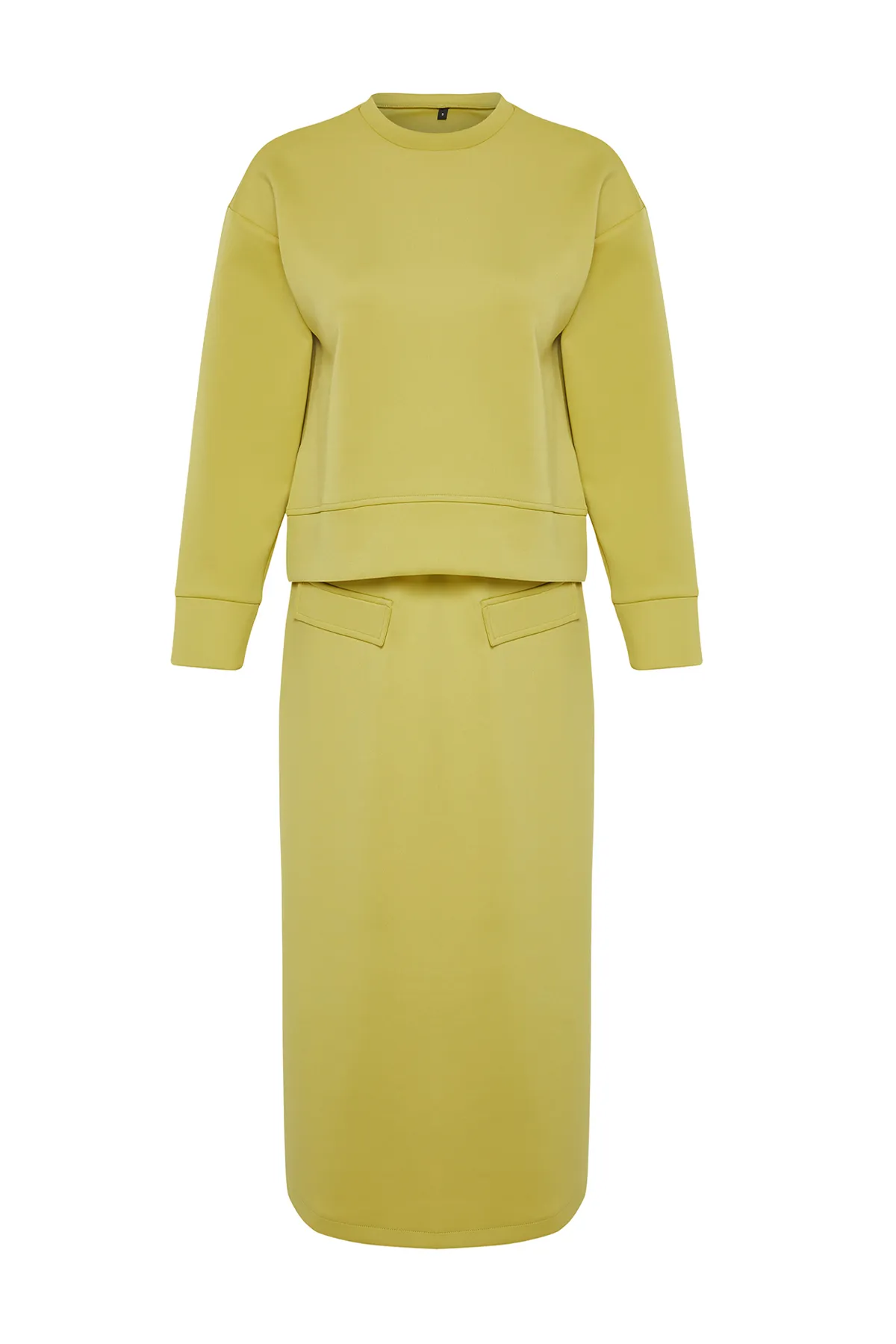 Trendyol Modest  Grüner schlichter Strick-Sweatrock-Anzug für Taucher/Taucher TCTSS24US00039