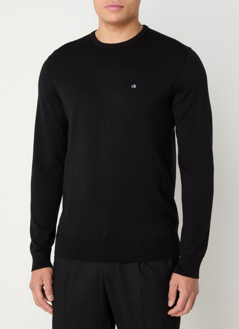 Calvin Klein Fine-knit silk blend pullover with logo