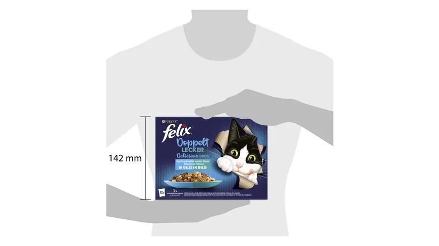 PURINA FELIX So gut wie es aussieht Doppelt Lecker in Gelee Geschmacksvielfalt aus dem Wasser Katzennassfutter 1020 g