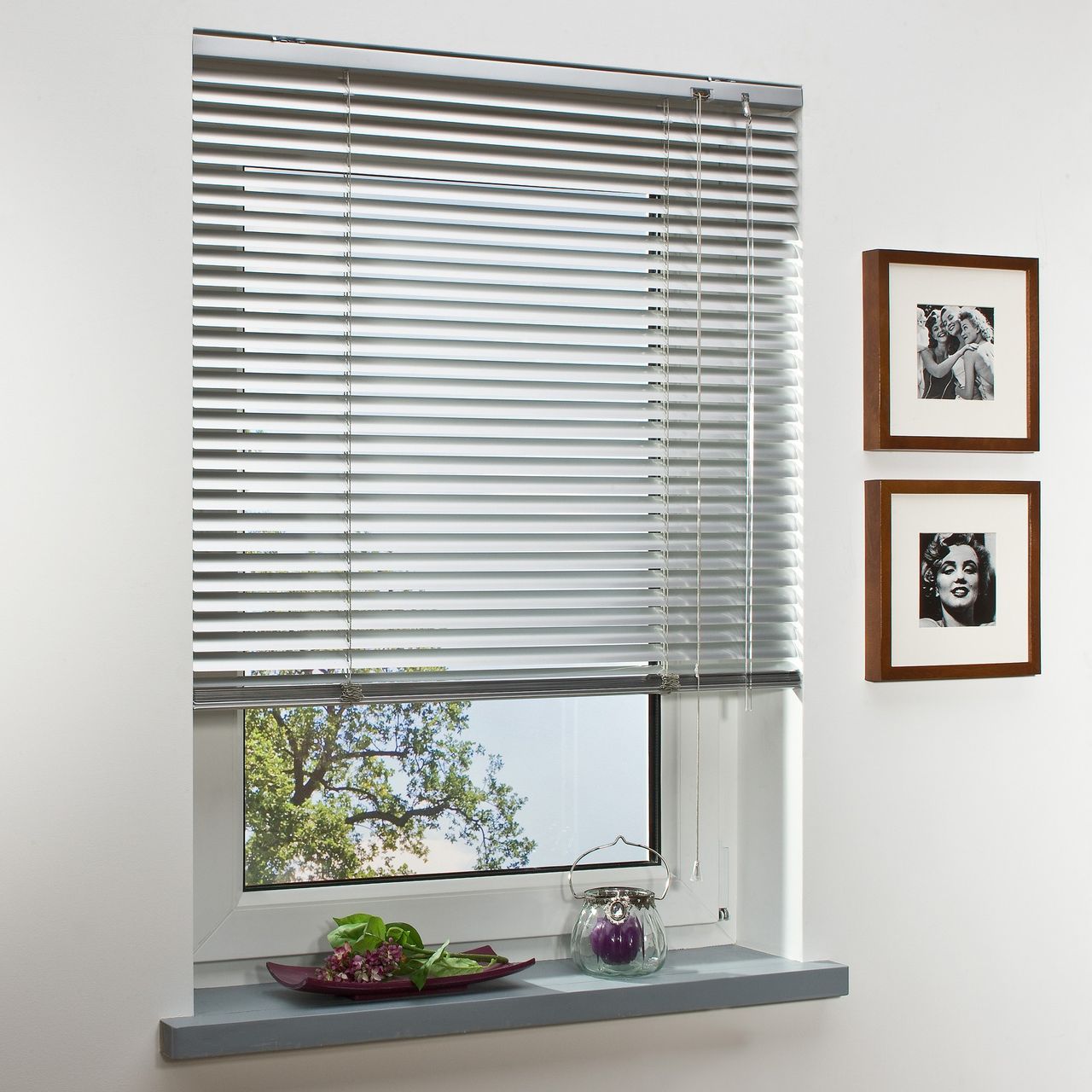 Bella Casa Aluminium-Jalousie, silber, 160 x 60 cm