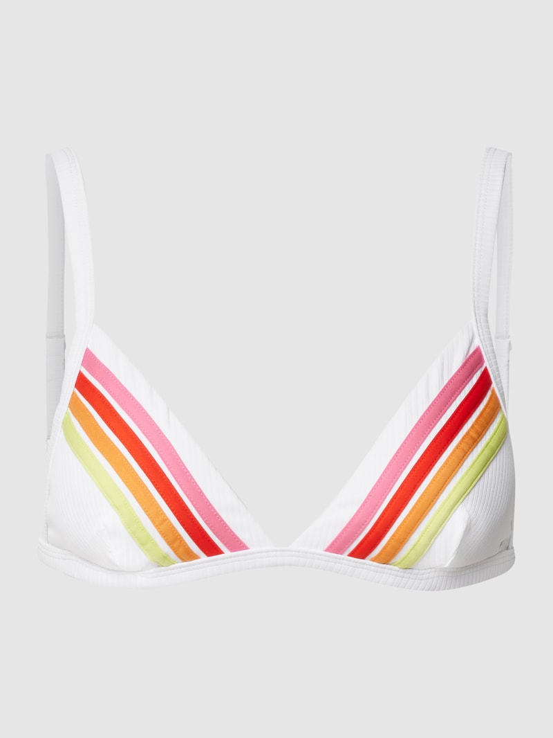 Bikini-Oberteil mit Kontraststreifen in weiß