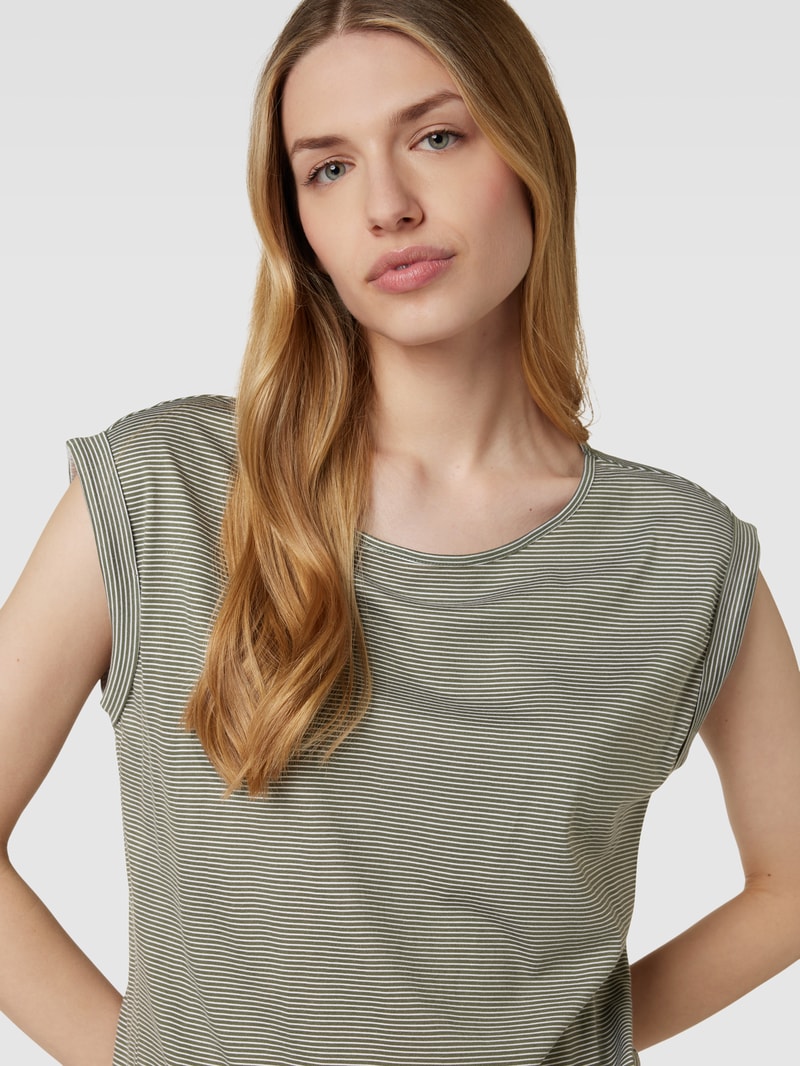 T-Shirt mit Streifenmuster in schilf