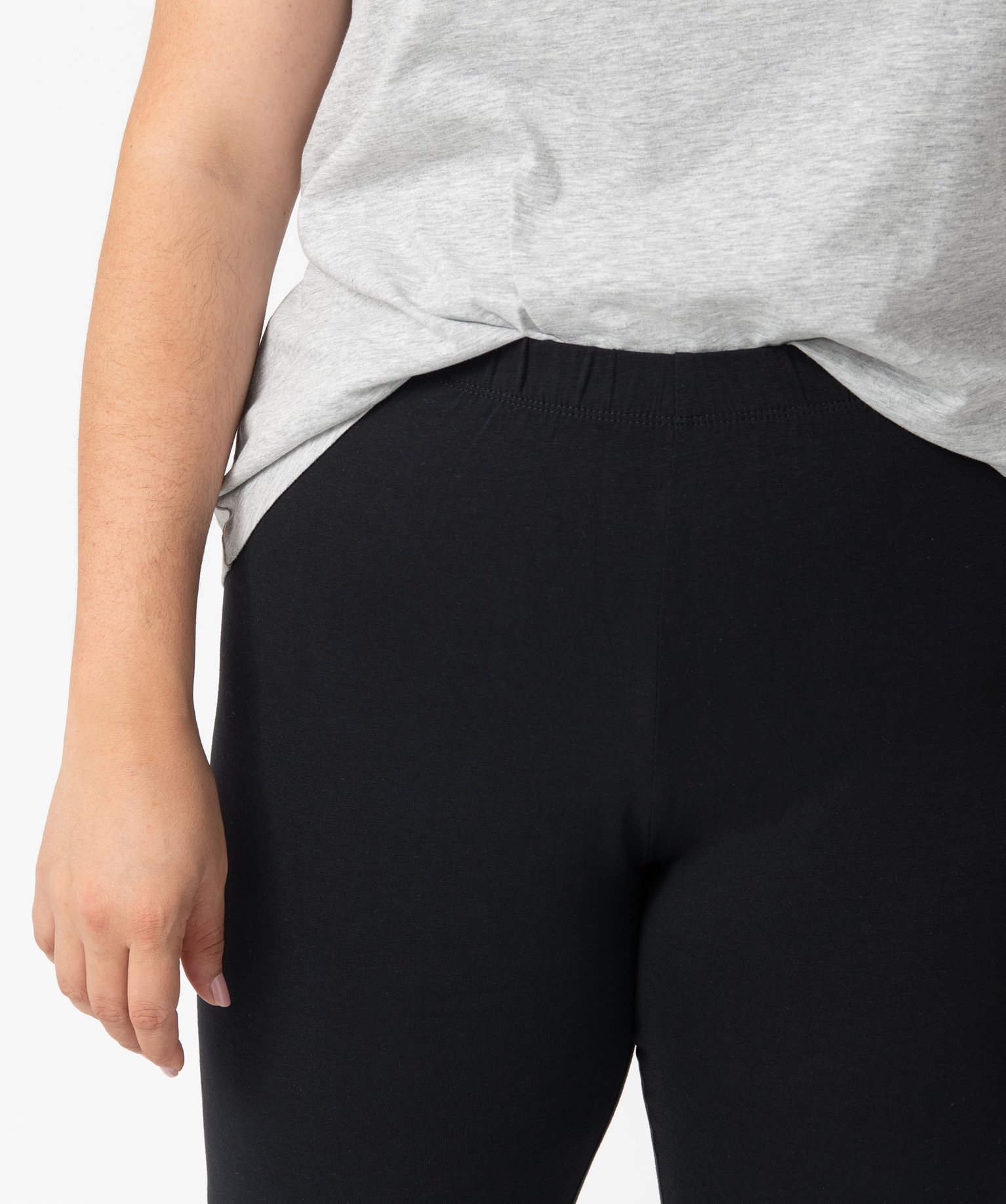 Legging femme grande taille uni longueur 7/8ème noir | GEMO