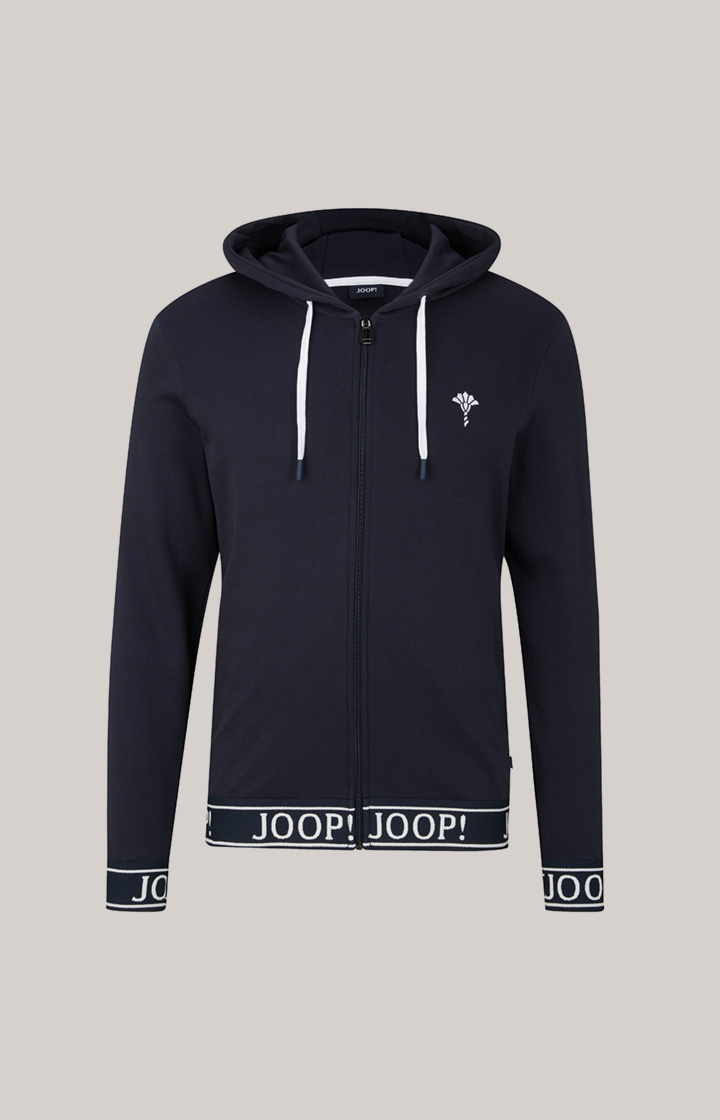 Hoodie-Sweatjacke in Dunkelblau