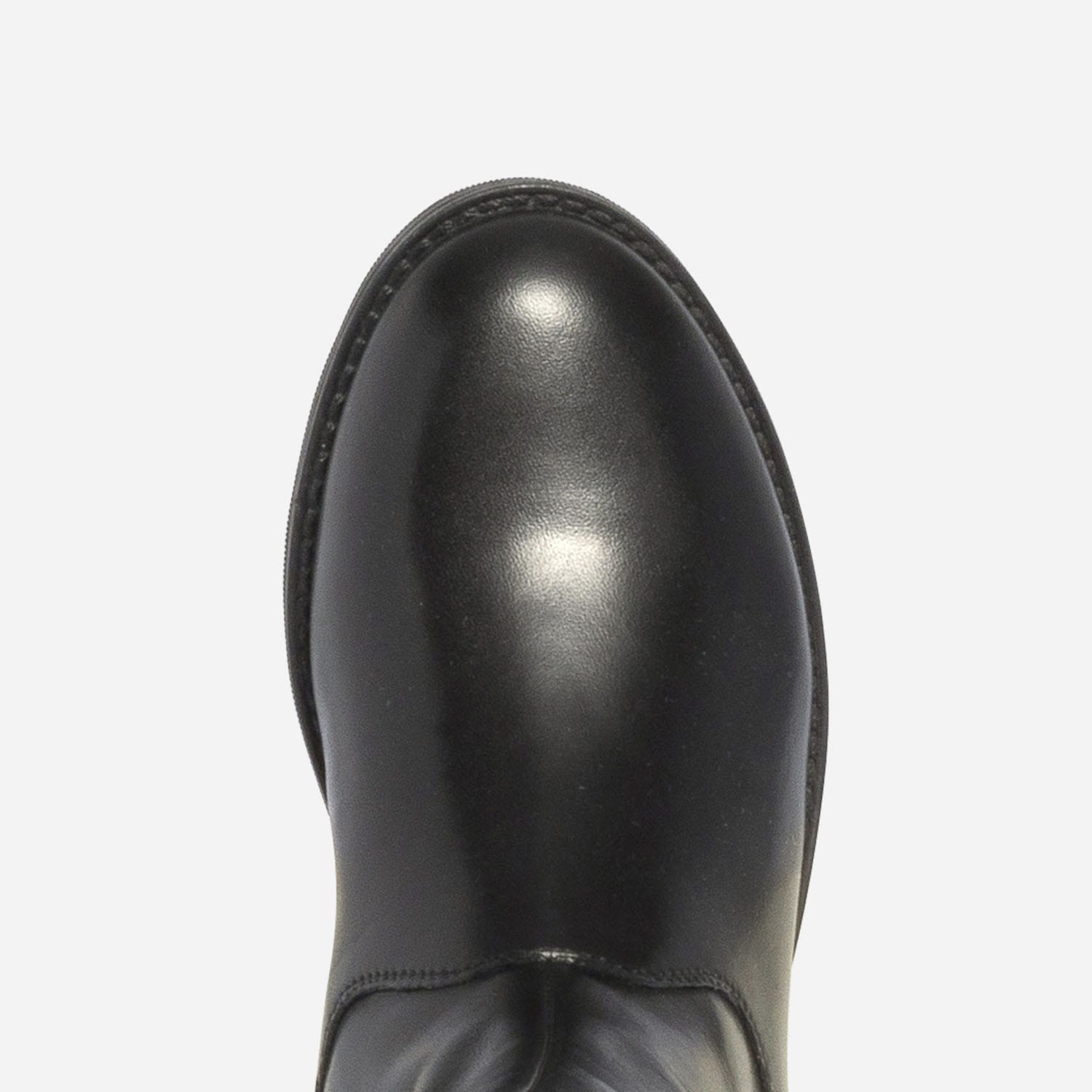 Botte noire en cuir avec bride arrière
