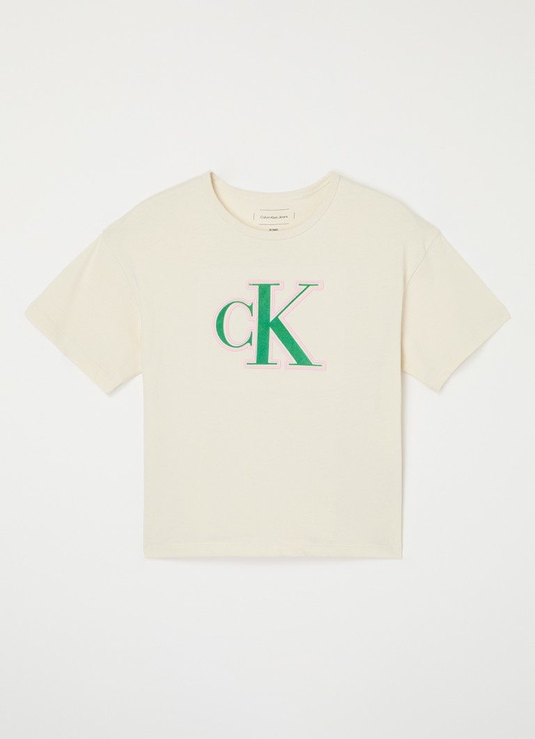 Tricou Calvin Klein cu logo brodat