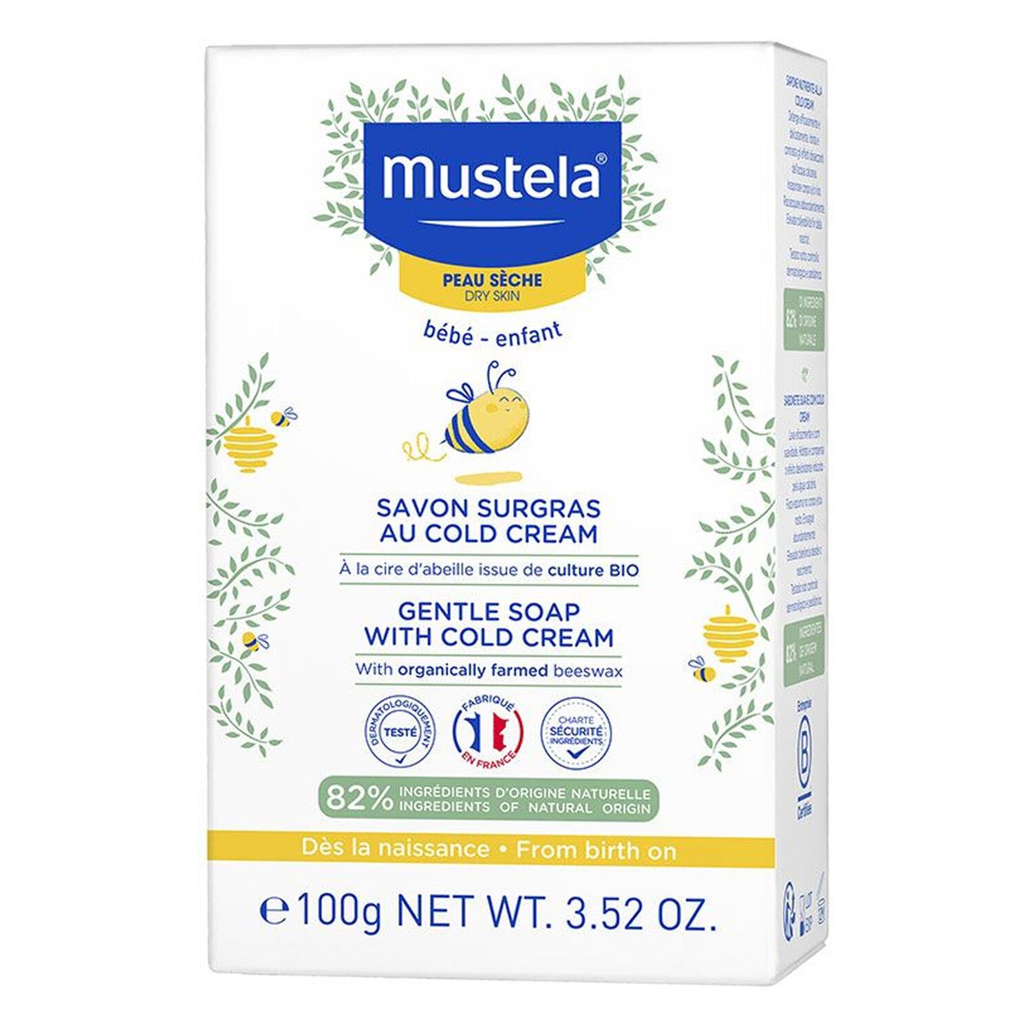 Mustela Bébé - Enfant Savon Surgras Au Cold-Cream - Peau Sèche Bébé - 100G