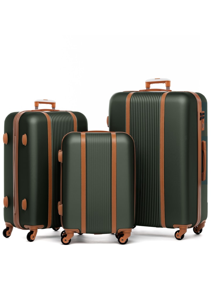FERGÉ Kofferset Hartschale 3-teilig Hartschale 3 teilig Koffer Set MILANO in khaki günstig kaufen onesize