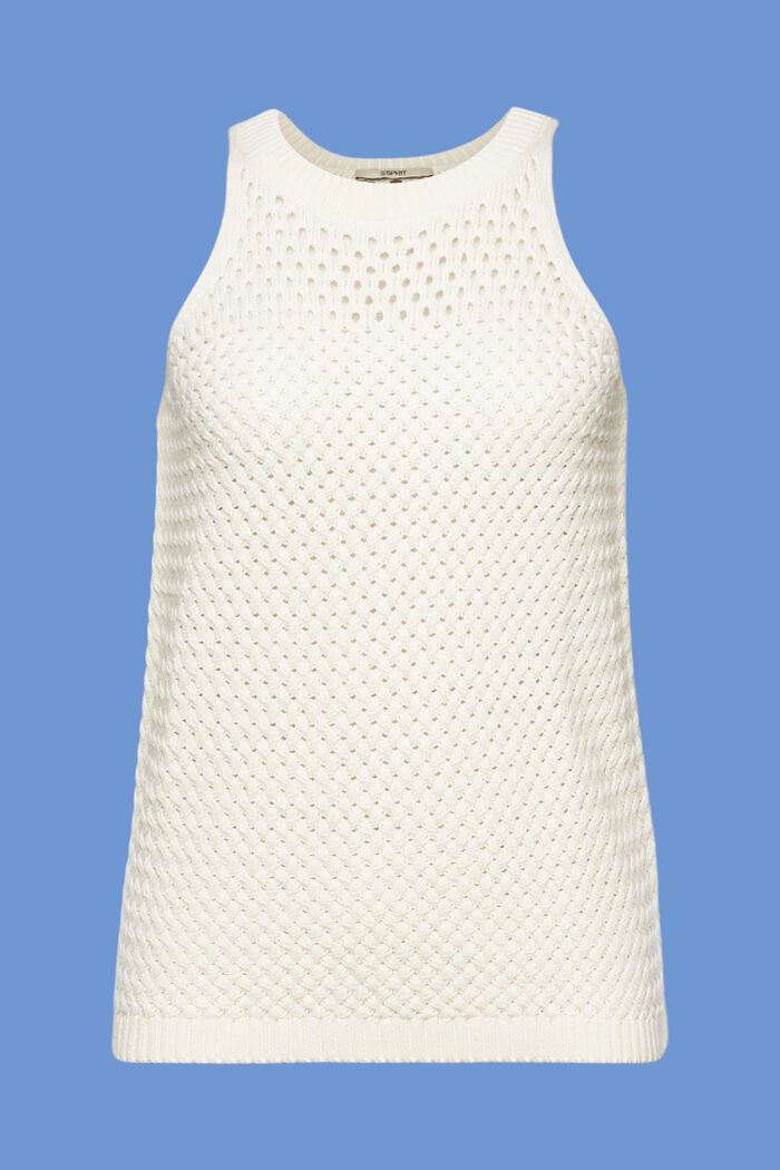 Ärmelloses Stricktop, 100 % Baumwolle