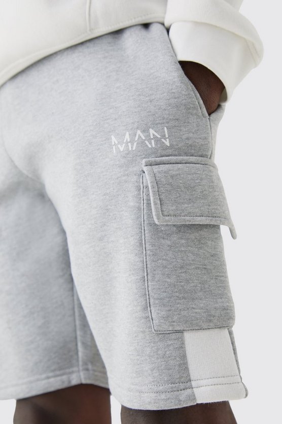 Man Colorblock Camouflage Slim-Fit mittellange Shorts