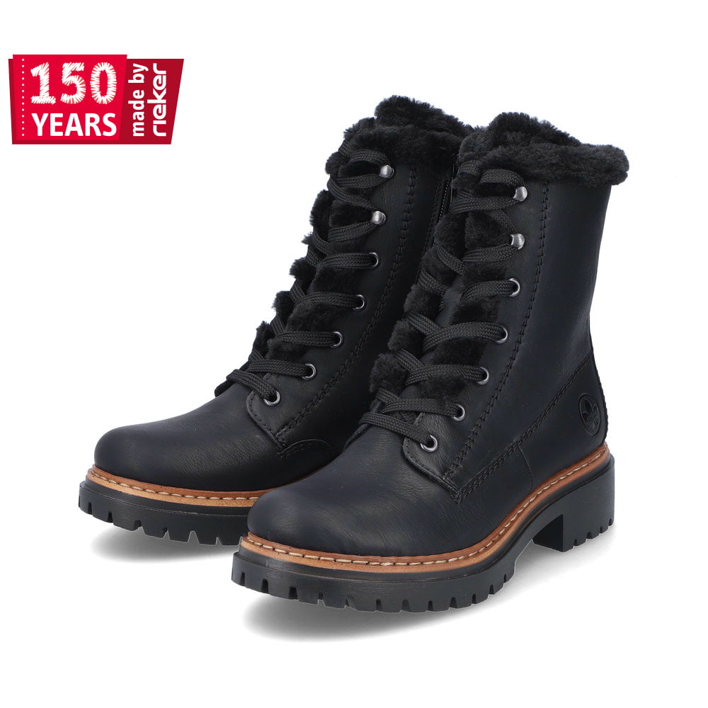 Rieker Damen Biker Boots stahlschwarz
