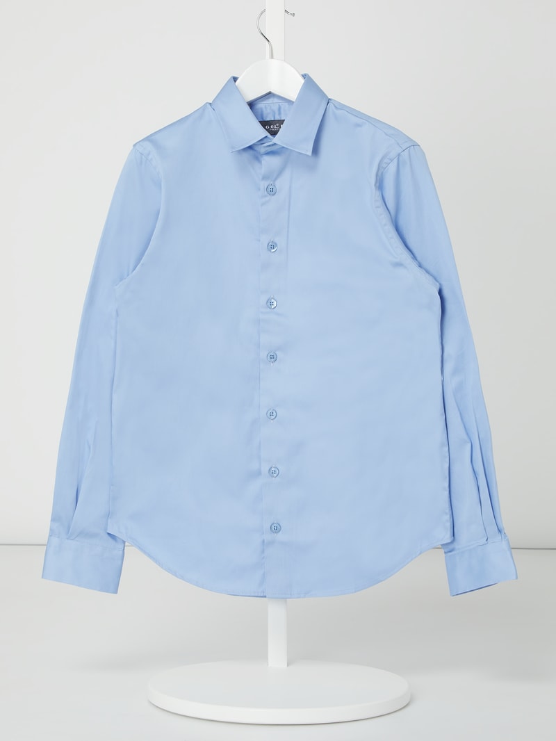 Slim Fit Hemd aus Baumwolle in hellblau