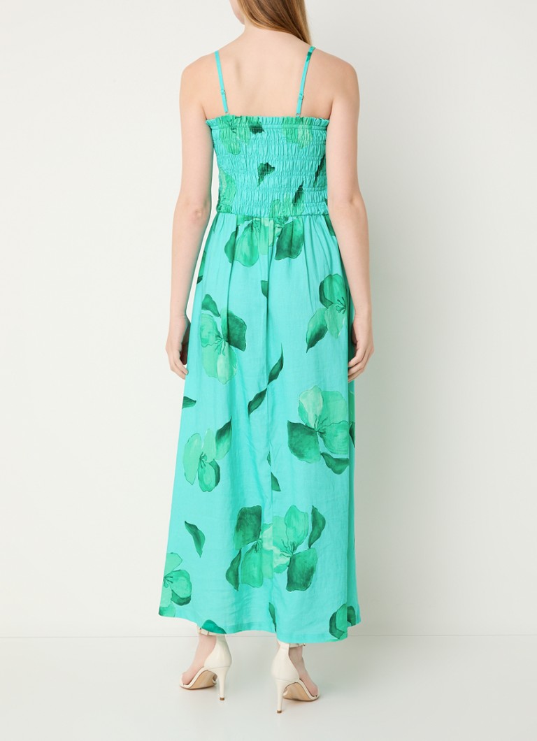 Seafolly Secret Garden midi dress in linen blend with floral print