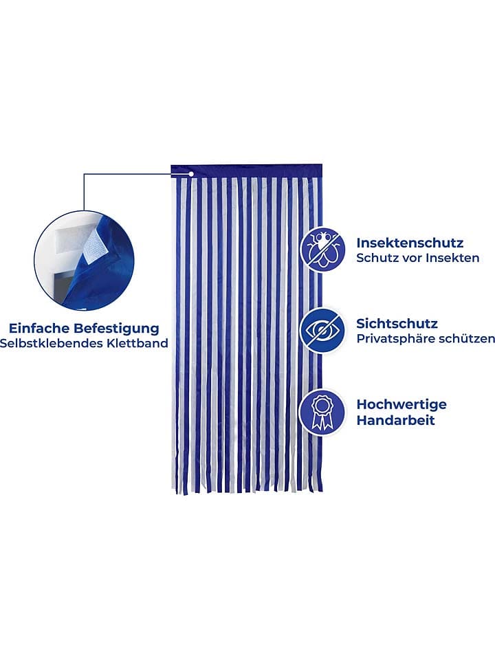 Wenko Türvorhang in Blau/ Weiß - (L)200 x (B)90 cm günstig kaufen onesize