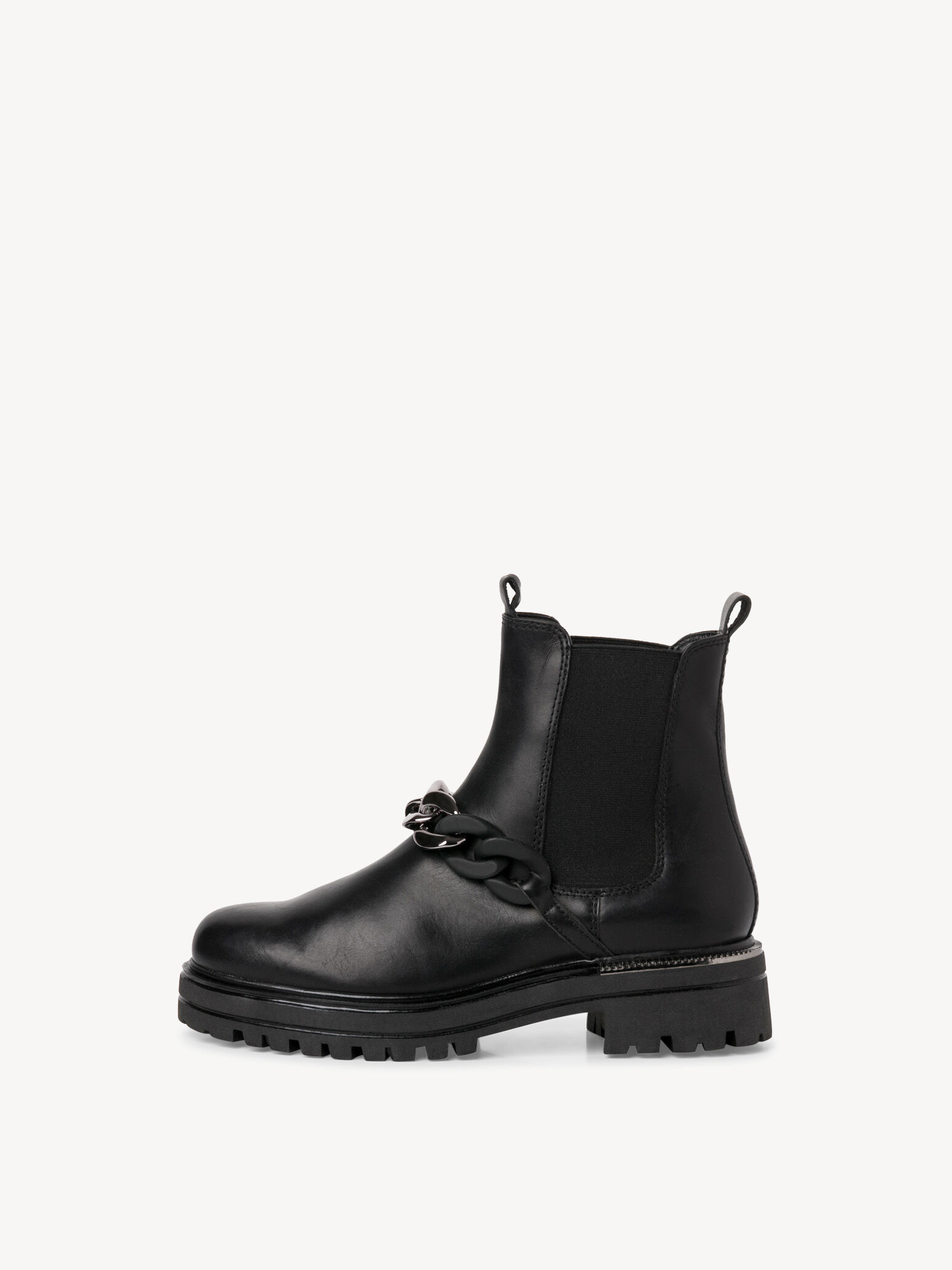 Bottine Chelsea en cuir - noir