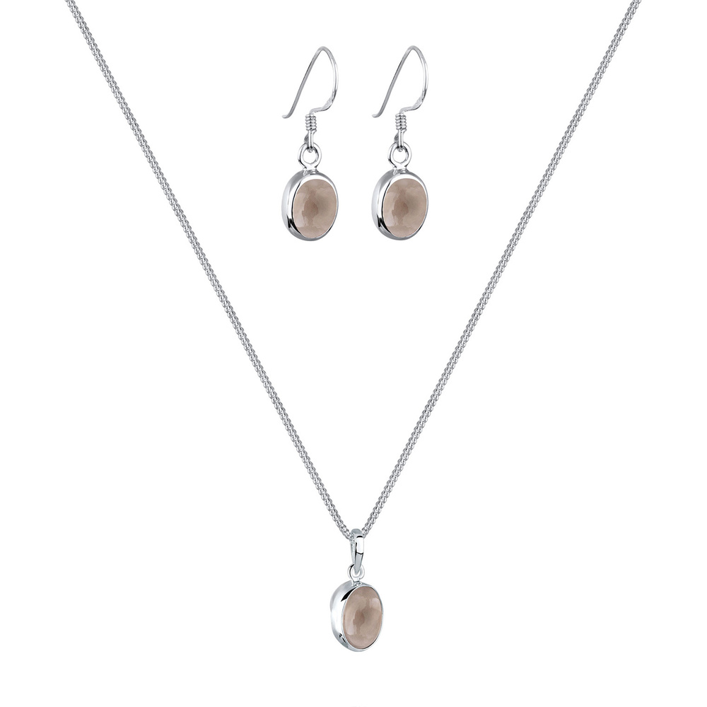 Elli Elli Ensemble de Bijoux Rauchquarz 925 Sterling Silber Bijoux