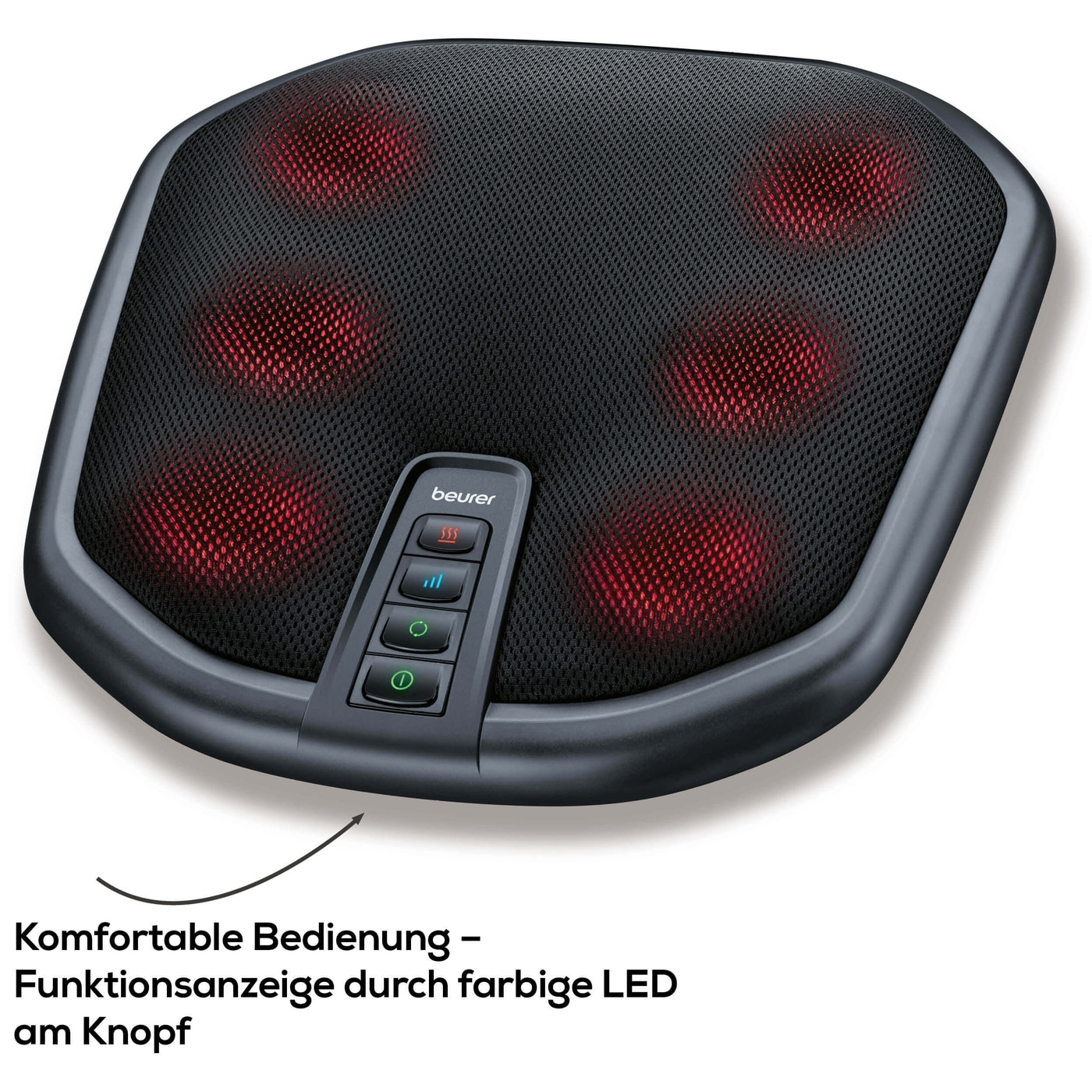 Beurer FM 70 Shiatsu Fuß- und Rückenmassagegerät-Shiatsu Massagegerät mit zuschaltbarer Wärmefunktion und 3 Geschwindigkeitsstufen