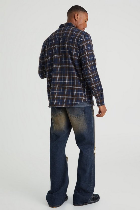 Long Sleeve Check Zip Overshirt