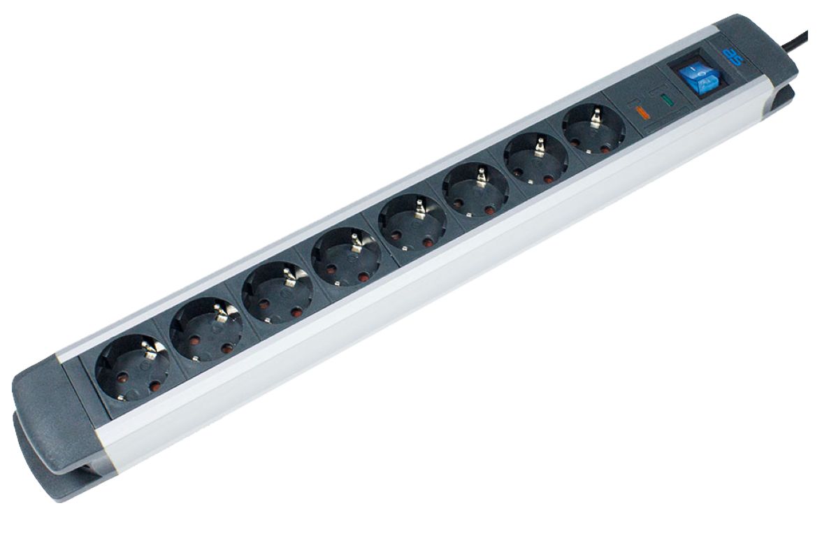 Prelungitor Schwabe 18368 cu împământare, cablu aluminiu/negru, 1,5 m