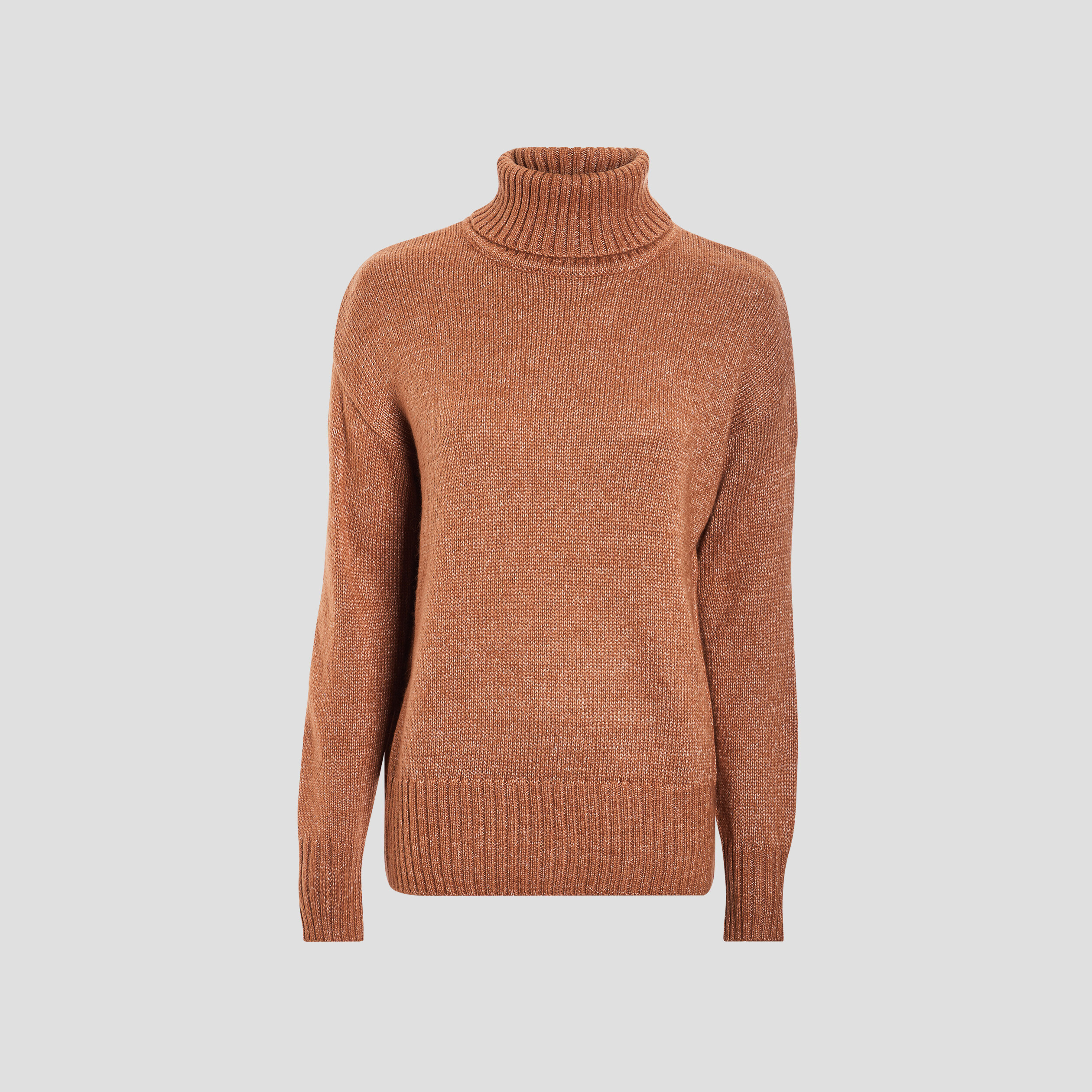 Pull col roulé marron clair femme | La Halle