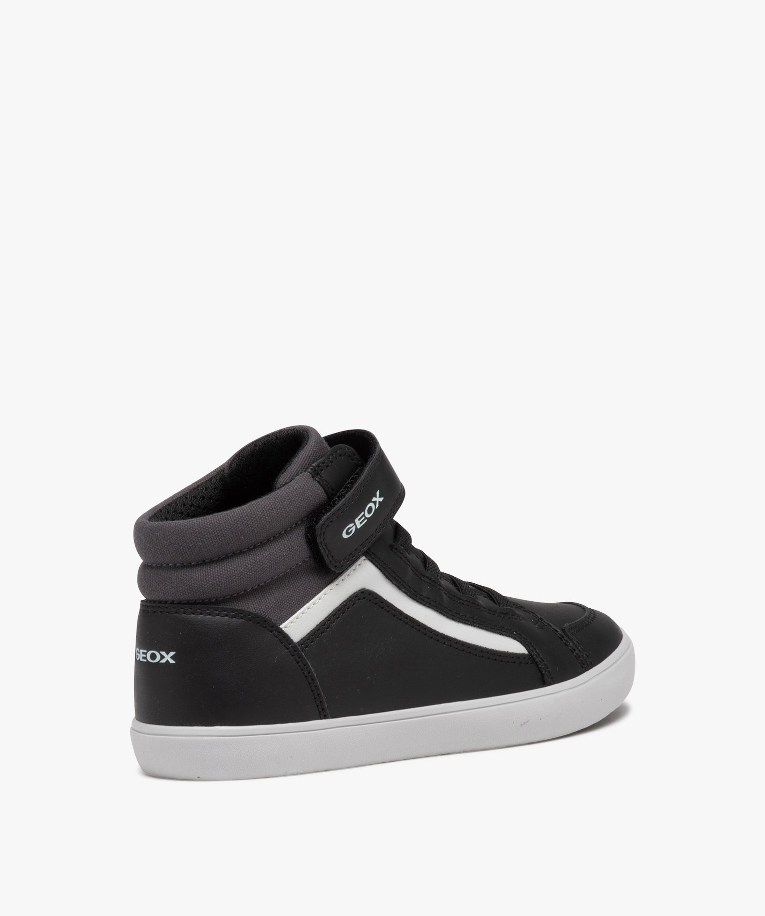 Baskets mid-cut respirantes à lacets et scratch Garçon - Geox noir | GEMO