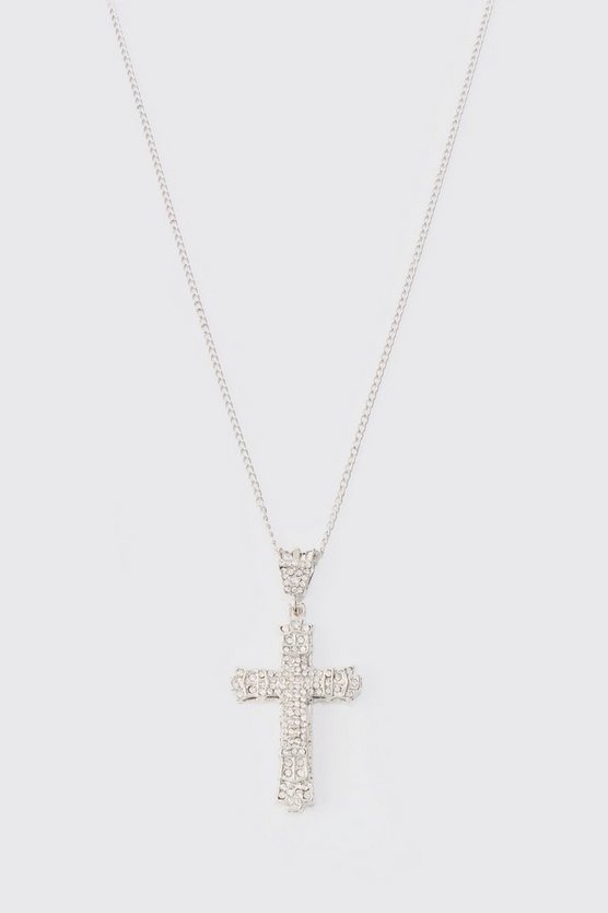 Silberne Kette mit Kreuz-Anhänger
