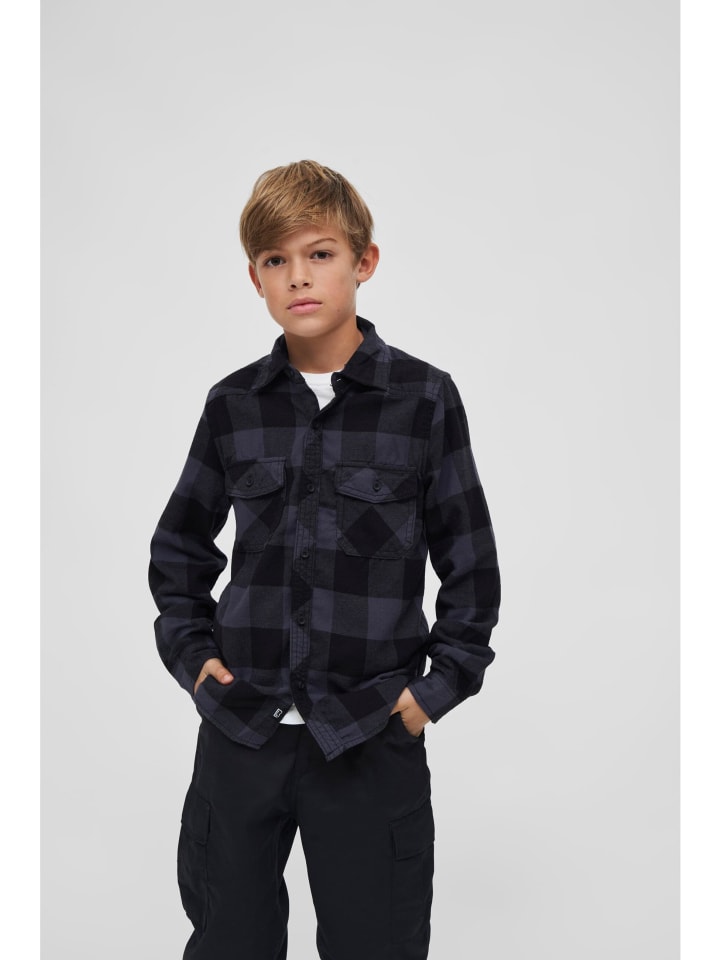 Brandit Brandit Hemden in black/grey günstig kaufen 122/128