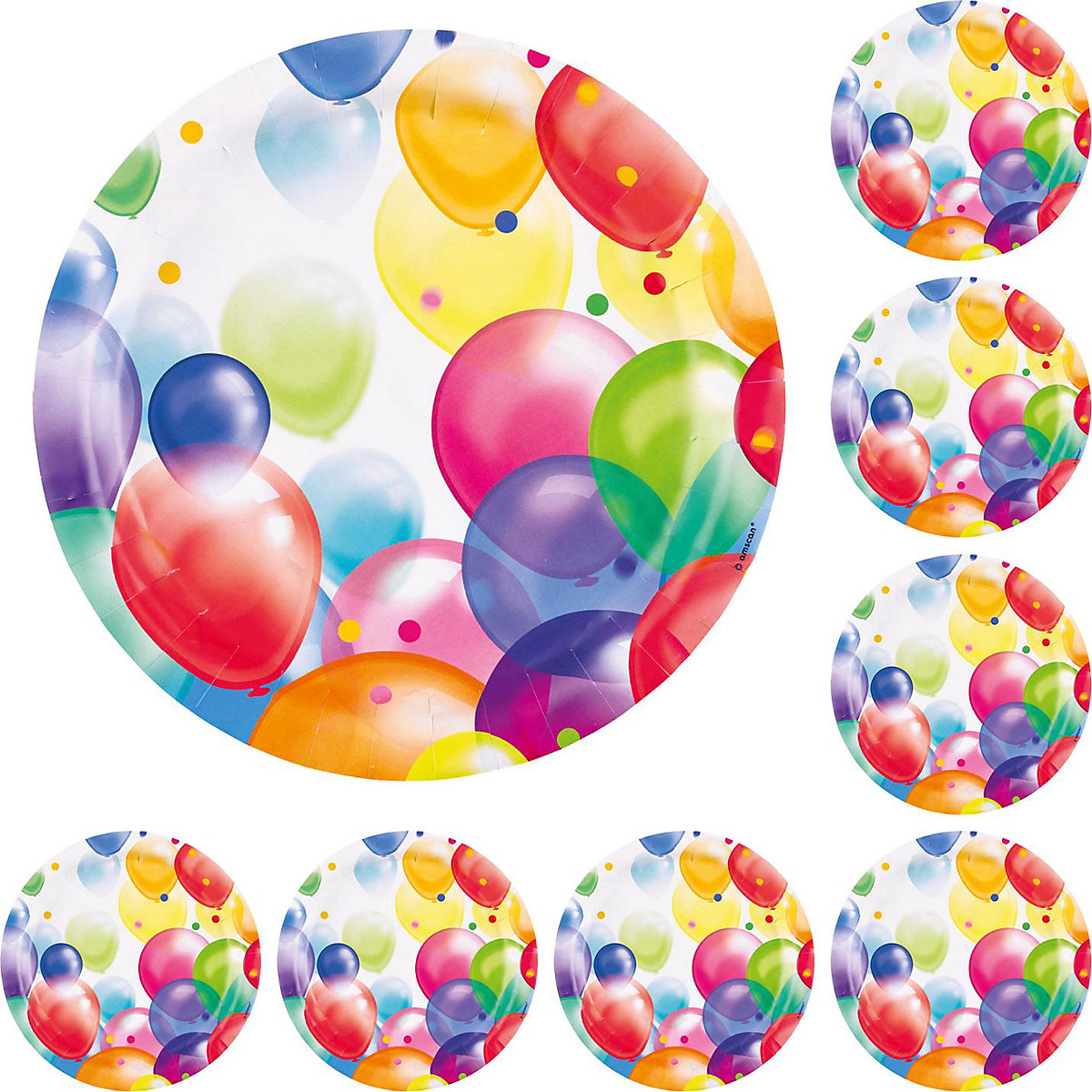 Pappteller Balloons 23cm, 8 Stück