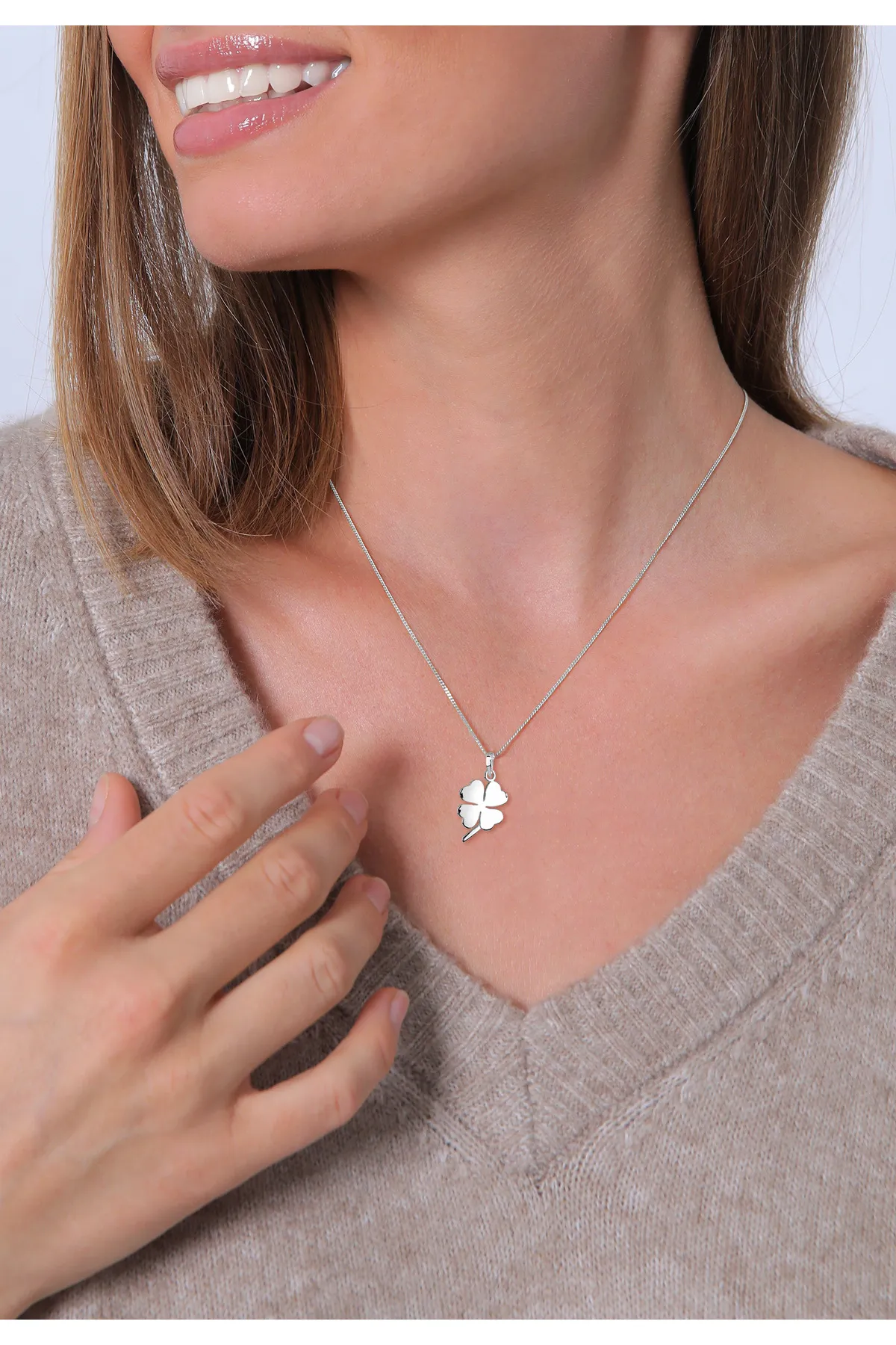ELLI  Halskette Glücksbringer Kleeblatt 925 Sterling Silber