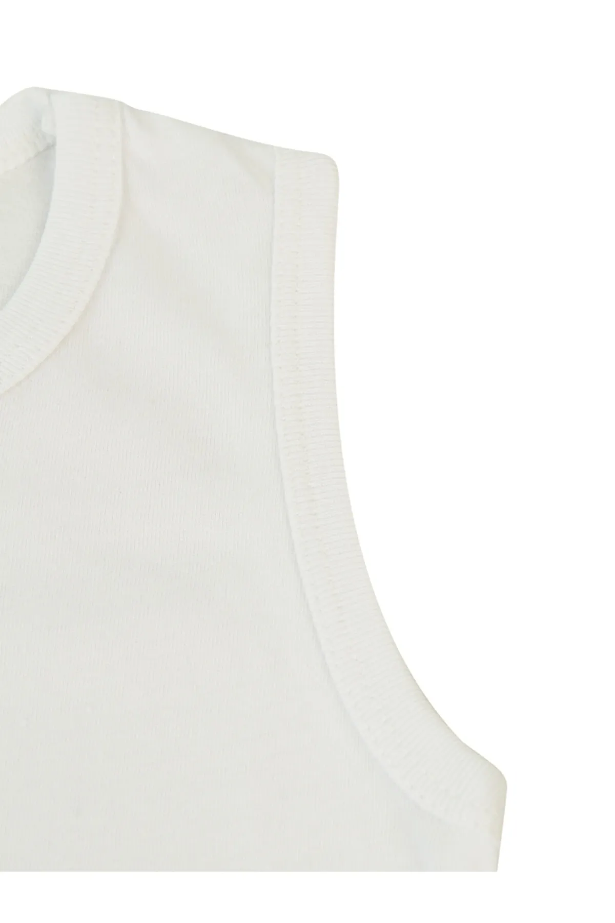 Kujju  Civil Baby Basic Gerippter Rundhalsausschnitt 5-teilig Druckknopf Badi 12-24 Monate Ecru