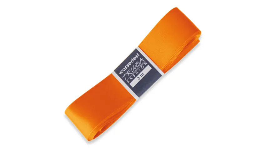 TRUBA Seidenband mit Webkante orange 3 m