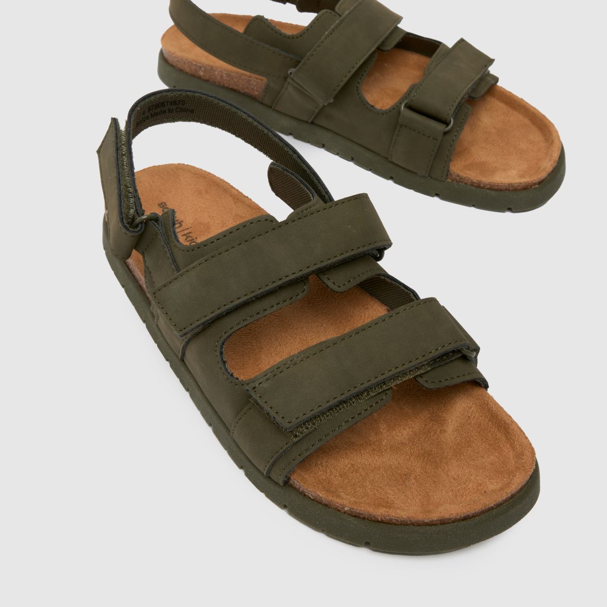 Schuh khaki Lorenzo fotbäddsandaler för pojkar och ungdomar