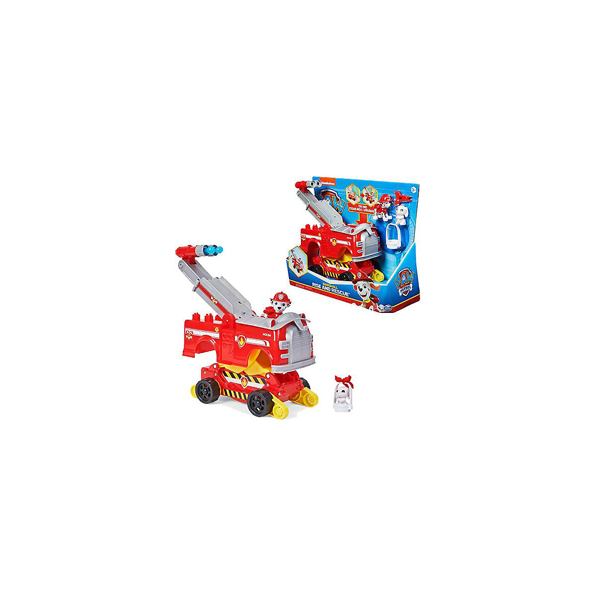 Paw Patrol Marshalls Rise and Rescue verwandelbares Spielzeugauto mit Actionfiguren und Zubehör, ab 3 Jahren, Polizeifahrzeug, Kinderspielzeug