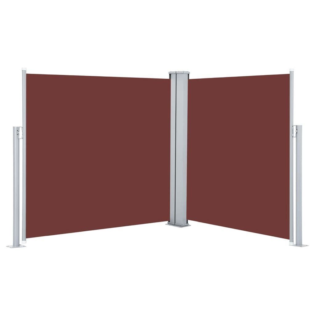 vidaXL Balkonsichtschutz Ausziehbare Seitenmarkise Braun 100 x 600 cm