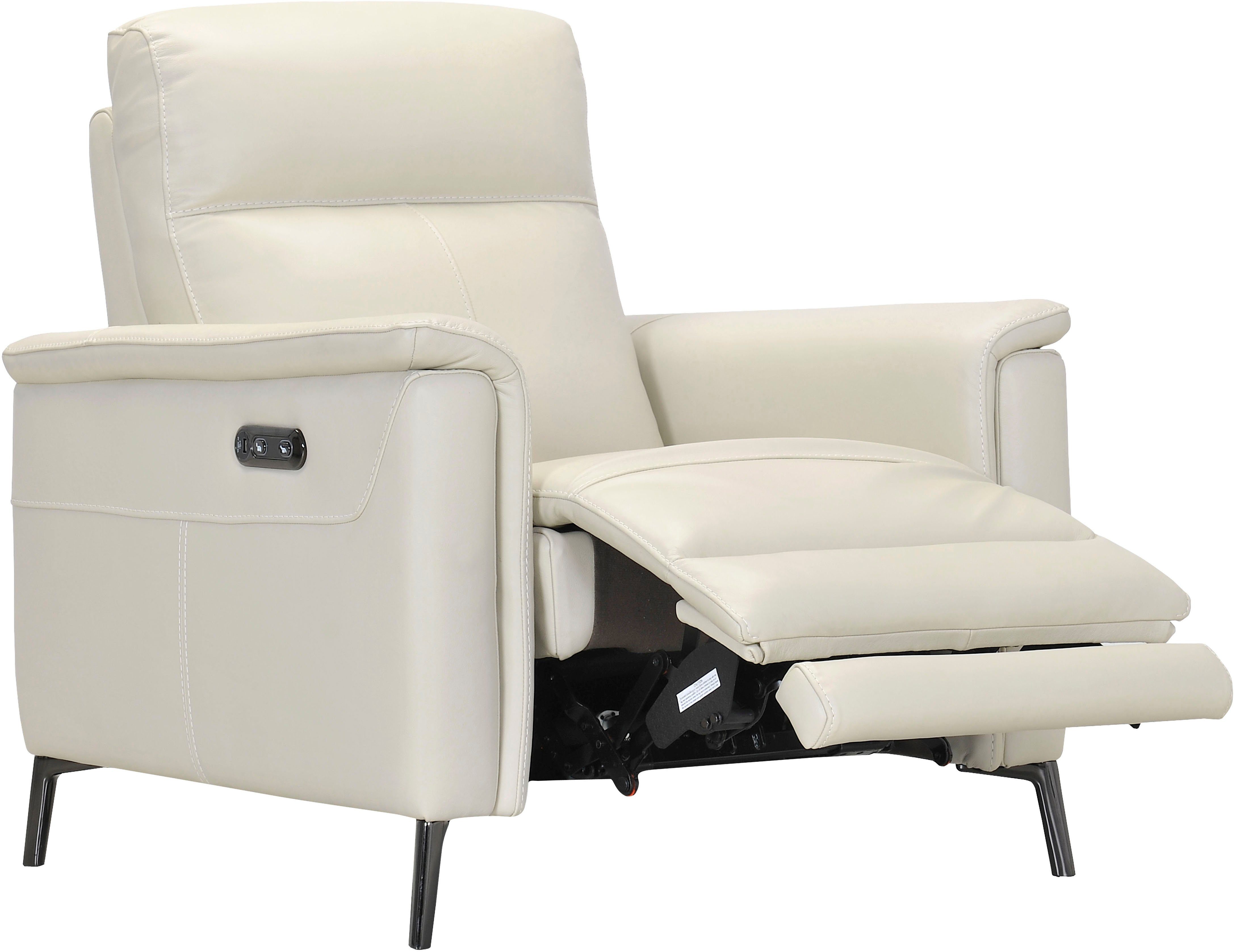 Places of Style Sessel Barano, elektrische Relaxfunktion, Kopfteilverstellung, mit USB-Anschluss.