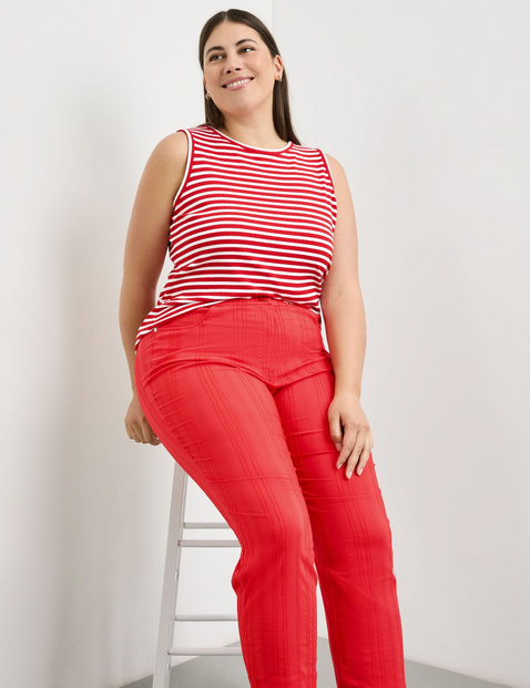 3/4 Stretchhose mit Streifen-Struktur Betty